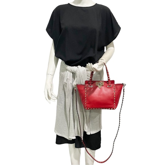 Valentino Rockstud Leather Shoulder Bag - Picture 4 of 17